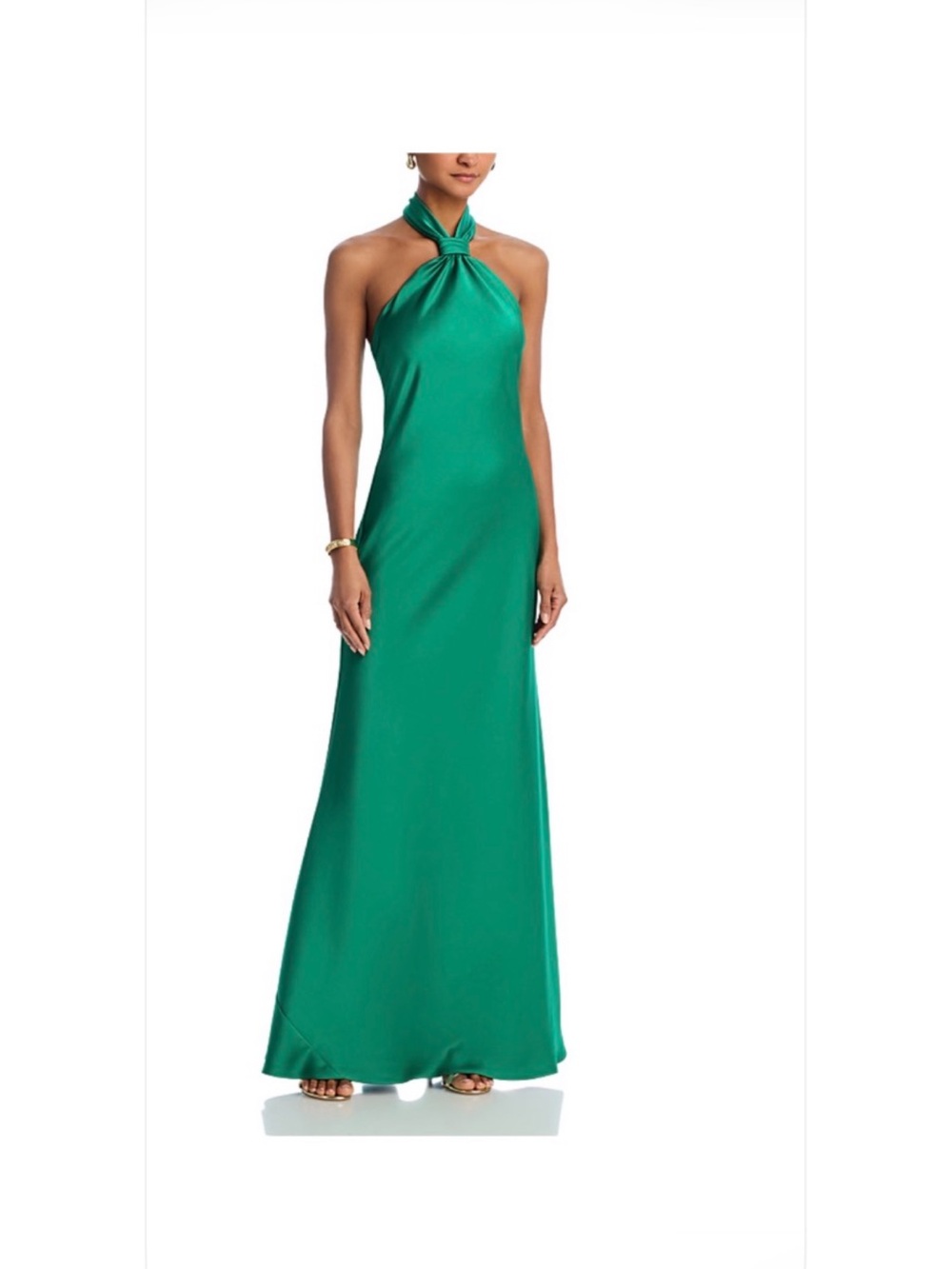 Bloomingdale's Emerald Halter-Neck Maxi Dress Aqua brand 4